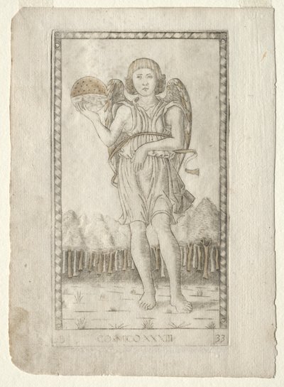 Genius of the World from the Tarocchi, series B: Cosmic Principles & Virtues, #33 by Master of the E Series Tarocchi