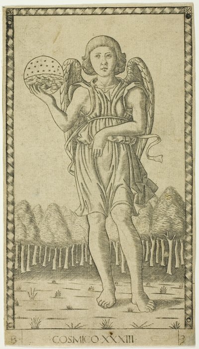 Genius of the World (plate 33 from Genii and Virtues) by Master of the E Series Tarocchi
