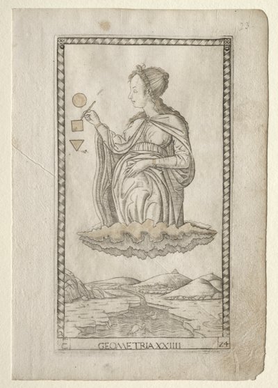 Geometry (from the Tarocchi, series C: Liberal Arts, #24) by Master of the E Series Tarocchi