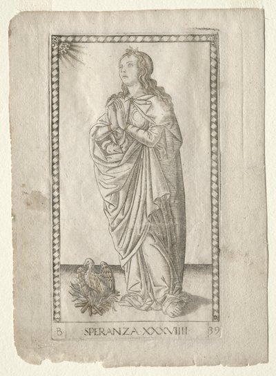 Hope (from the Tarocchi, series B: Cosmic Principles & Virtues, #39) by Master of the E Series Tarocchi