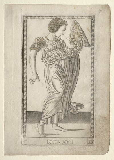 Logic (from the Tarocchi, series C: Liberal Arts, #22) by Master of the E Series Tarocchi