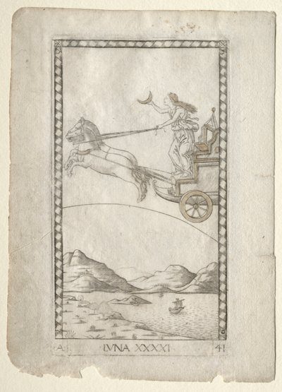 Luna (from the Tarocchi, series A: Firmaments of the Universe, #41) by Master of the E Series Tarocchi