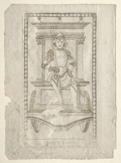 Mars (from the Tarocchi, series A: Firmaments of the Universe, #45) by Master of the E Series Tarocchi