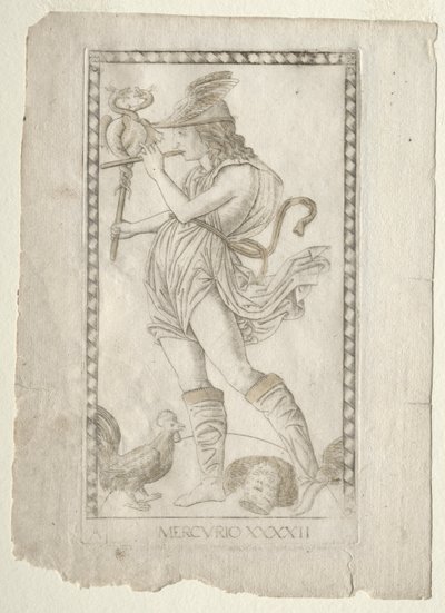 Mercury (from the Tarocchi, series A: Firmaments of the Universe, #42) by Master of the E Series Tarocchi