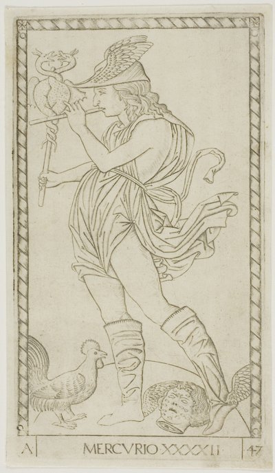 Mercury, Plate 42 from Planets and Spheres by Master of the E Series Tarocchi