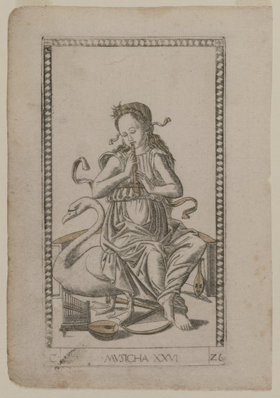 Music (from the Tarocchi, series C: Liberal Arts, #26) by Master of the E Series Tarocchi
