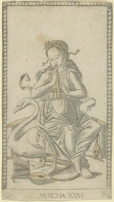 Music, plate 26 from Arts and Sciences by Master of the E Series Tarocchi