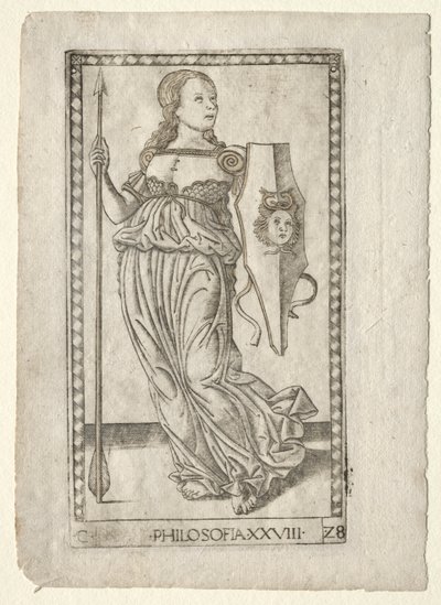 Philosophy from the Tarocchi, Series C: Liberal Arts, #28 by Master of the E Series Tarocchi