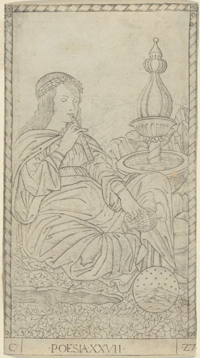 Poetry, Plate 27 from Arts and Sciences by Master of the E Series Tarocchi