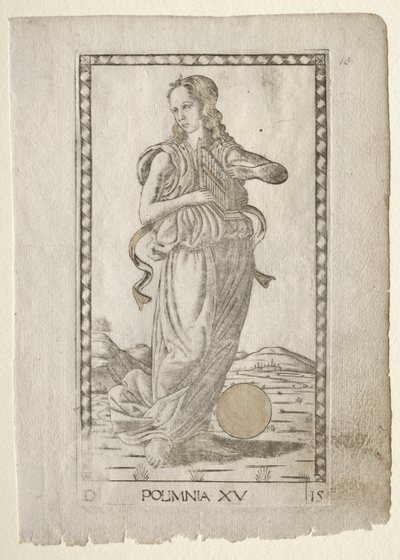Polyhymnia (heroic hymns) (from the Tarocchi series D: Apollo and the Muses, #15) by Master of the E Series Tarocchi