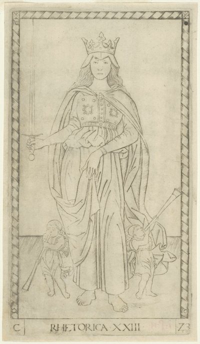 Rhetoric, plate 23 from Arts and Sciences by Master of the E Series Tarocchi