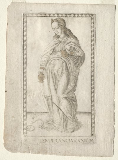 Temperance (from the Tarocchi, series B: Cosmic Principles & Virtues, #34) by Master of the E Series Tarocchi