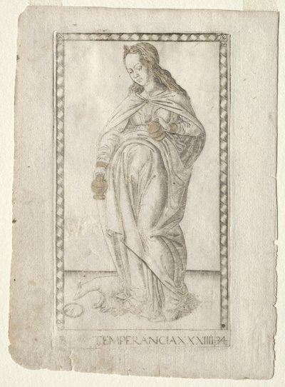Temperance from the Tarocchi, Series B: Cosmic Principles & Virtues, #34 by Master of the E Series Tarocchi