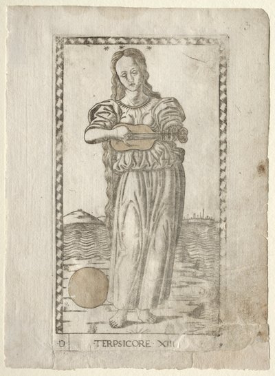 Terpsichore Dancing and Song from the Tarocchi Series by Master of the E Series Tarocchi