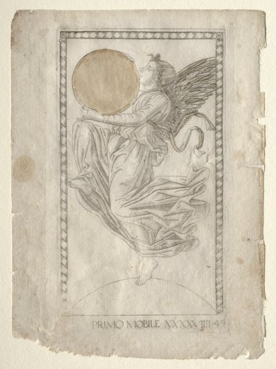 The Angel of the Ninth Sphere (from the Tarocchi, series A: Firmaments of the Universe, #49) by Master of the E Series Tarocchi