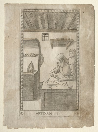 The Artisan from the Tarocchi, Series E: Conditions of Man, #3 by Master of the E Series Tarocchi