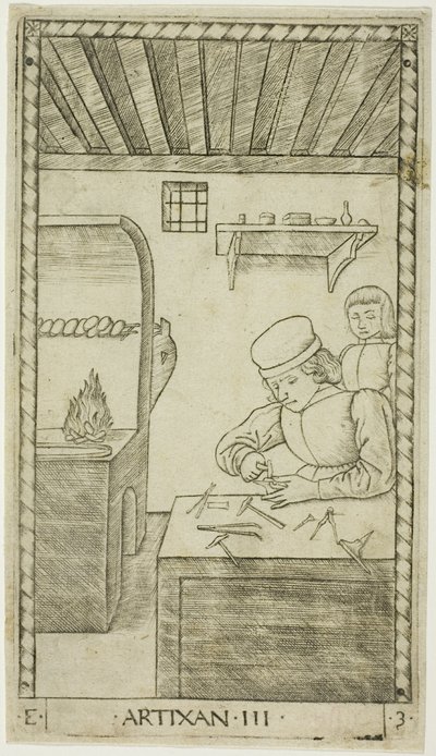 The Artisan, plate three from The Ranks and Conditions of Men by Master of the E Series Tarocchi