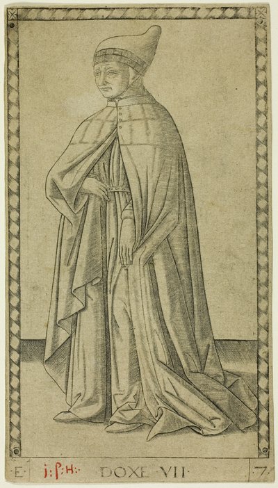 The Doge, plate seven from The Ranks and Conditions of Men by Master of the E Series Tarocchi