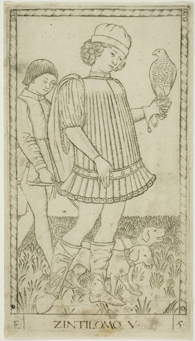The Gentleman, plate five from The Ranks and Conditions of Men by Master of the E Series Tarocchi