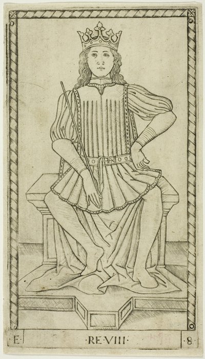 The King, plate eight from The Ranks and Conditions of Men by Master of the E Series Tarocchi