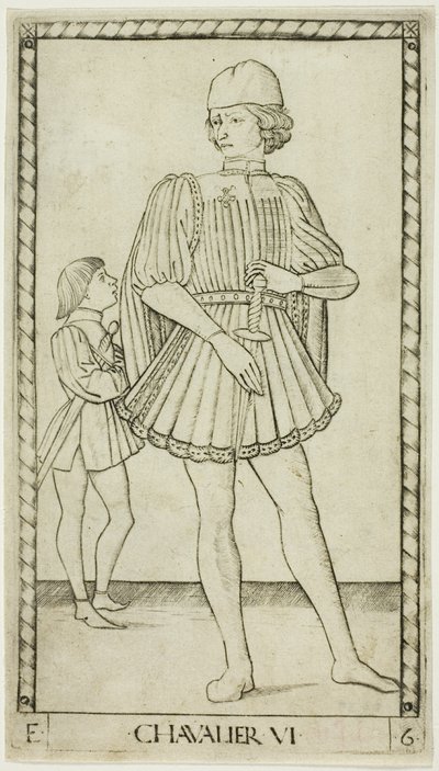 The Knight, plate six from The Ranks and Conditions of Men by Master of the E Series Tarocchi