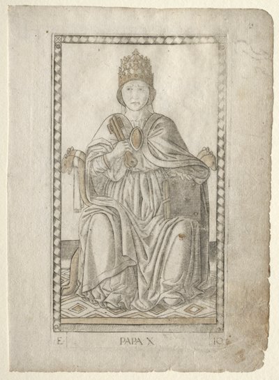 The Pope (from the Tarocchi, series E: Conditions of Man, #10) by Master of the E Series Tarocchi