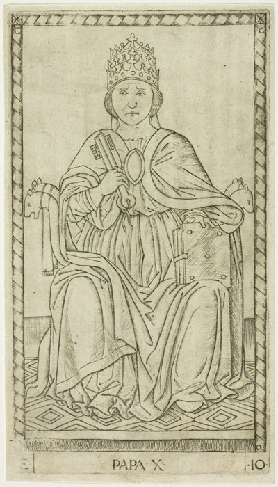 The Pope, plate ten from The Ranks and Conditions of Men by Master of the E Series Tarocchi
