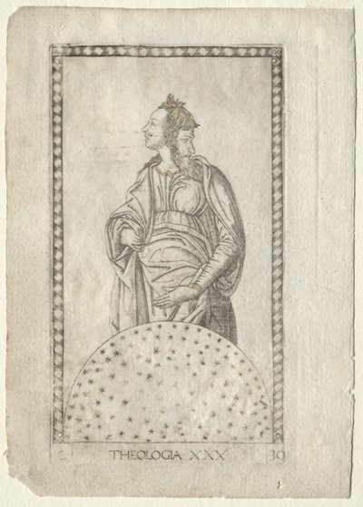 Theology (from the Tarocchi, series C: Liberal Arts, #30) by Master of the E Series Tarocchi