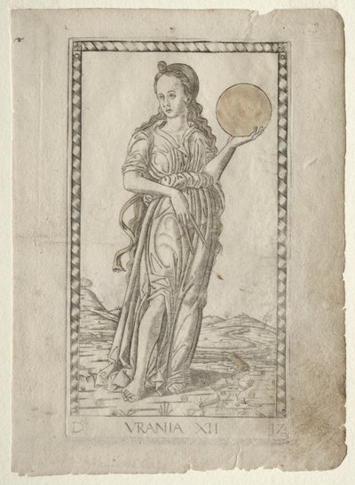 Urania (astronomy) (from the Tarocchi series D: Apollo and the Muses, #12) by Master of the E Series Tarocchi
