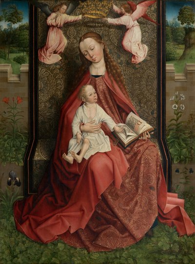 Madonna Crowned by Angels by Master of the Embroidered Foliage