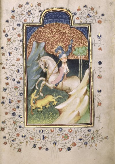 St George Fighting the Dragon, 1420-30 by Master of the Embroidered Foliage