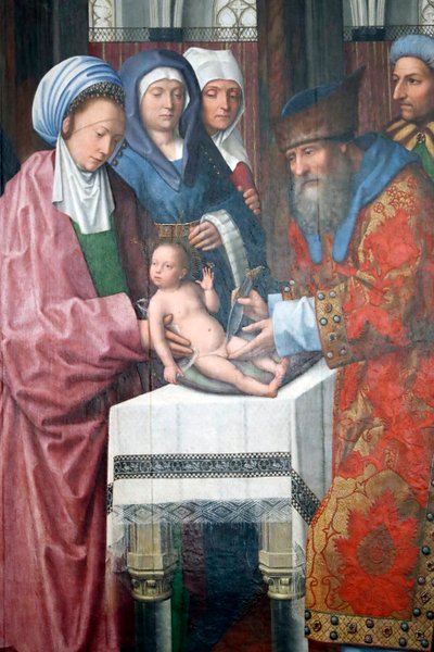 Evora Museum. Master of the Evora altarpiece. The circumcision of Christ. Flemish school 1500. Portugal. by Master of the Evora Altarpiece