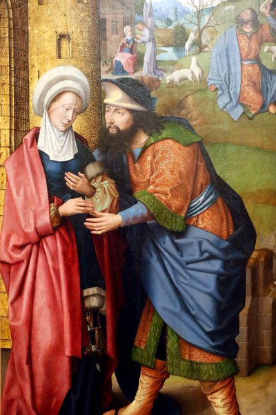 The meeting of Joachim and Anna before the Golden Gate by Master of the Evora Altarpiece