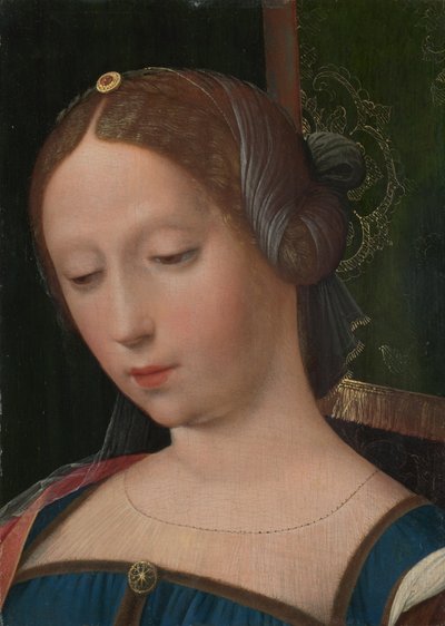A Female Head by Master of the Female Half Lengths,