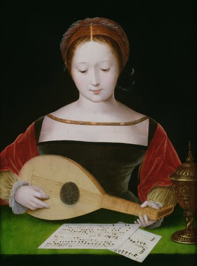 Mary Magdalene Playing a Lute by Master of the Female Half Lengths