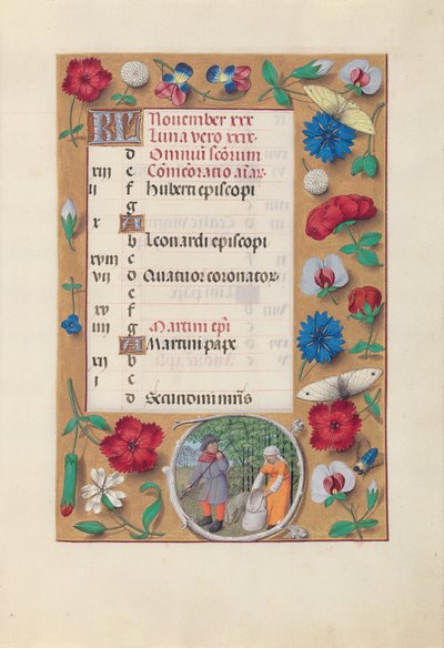 Hours of Queen Isabella the Catholic, Queen of Spain: Fol. 12r, November by Master of the First Prayerbook of Maximillian