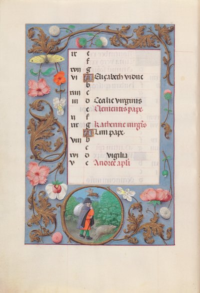 Hours of Queen Isabella the Catholic, Queen of Spain: Fol. 12v, November by Master of the First Prayerbook of Maximillian