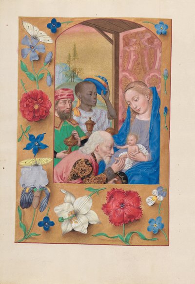 Hours of Queen Isabella the Catholic, Queen of Spain: Fol. 136v, Adoration of the Magi, c. 1500 by Master of the First Prayerbook of Maximillian