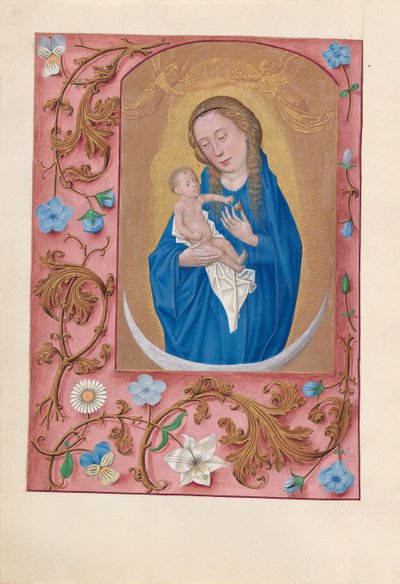 Hours of Queen Isabella the Catholic, Queen of Spain: Fol. 159v, Woman Clothed in the Sun, c1500 by Master of the First Prayerbook of Maximillian