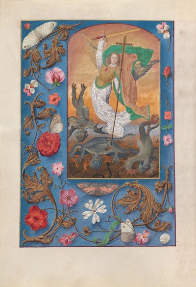 Hours of Queen Isabella the Catholic, Queen of Spain: Fol. 167v, St. Michael by Master of the First Prayerbook of Maximillian