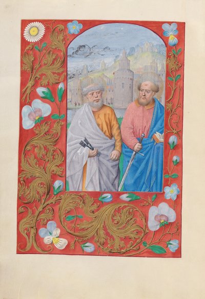 Hours of Queen Isabella the Catholic, Queen of Spain: Fol. 173v, Saints Peter & Paul by Master of the First Prayerbook of Maximillian