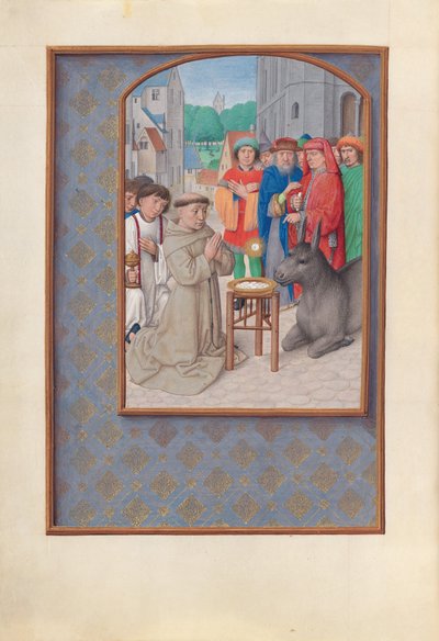 Hours of Queen Isabella the Catholic, Queen of Spain: Fol. 187v, St. Anthony of Padua by Master of the First Prayerbook of Maximillian