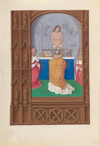 Hours of Queen Isabella the Catholic, Queen of Spain: Fol. 264v, Mass of St. Gregory by Master of the First Prayerbook of Maximillian