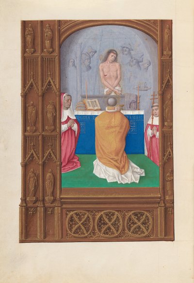 Hours of Queen Isabella the Catholic, Queen of Spain: Fol. 264v, Mass of St. Gregory by Master of the First Prayerbook of Maximillian