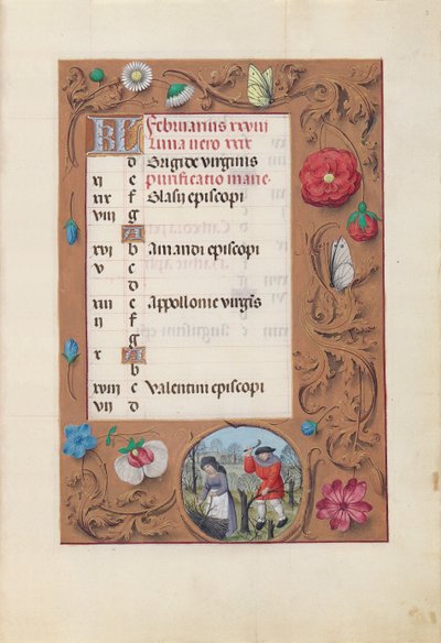 Hours of Queen Isabella the Catholic, Queen of Spain: February by Master of the First Prayerbook of Maximillian