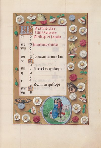 Hours of Queen Isabella the Catholic, Queen of Spain: Fol. 6r, May, c. 1500 by Master of the First Prayerbook of Maximillian