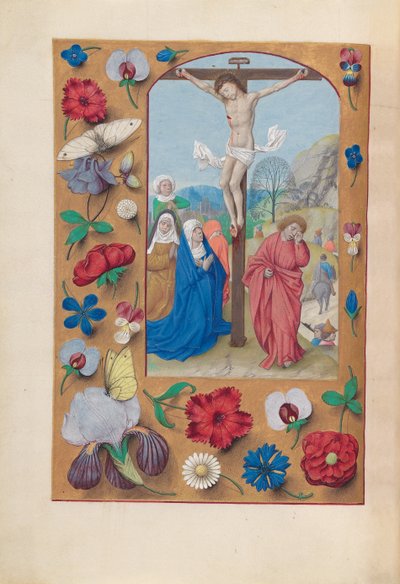 Hours of Queen Isabella the Catholic, Queen of Spain: Fol. 72v, Crucifixion by Master of the First Prayerbook of Maximillian
