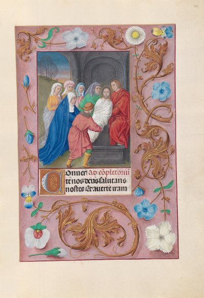 Hours of Queen Isabella the Catholic, Queen of Spain: Fol. 77r, Entombment, c. 1500 by Master of the First Prayerbook of Maximillian