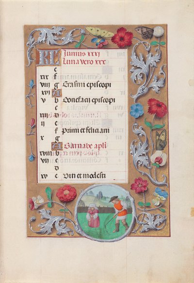 Hours of Queen Isabella the Catholic, Queen of Spain: Fol. 7r, June by Master of the First Prayerbook of Maximillian