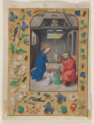 Leaf Excised from a Book of Hours: The Nativity, c1480 by Master of the First Prayerbook of Maximillian